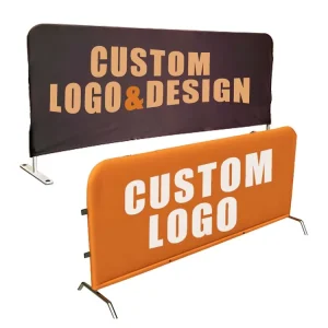 Portable Crowd Control Barricade Jacket Cover Branded Printing Crowd Control Barricade Cover Banner
