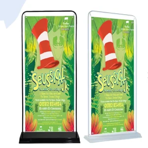 Portable Curved Aluminum Alloy Metal Frame Light Weight Modern Iron Door Type Banner Display for Advertising Exhibition