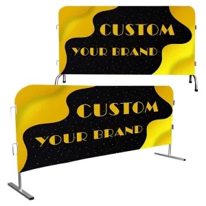 Portable Double Sided Crowd Control Barricade Banners Outdoor Events Polyester Mesh Fence Barrier Cover