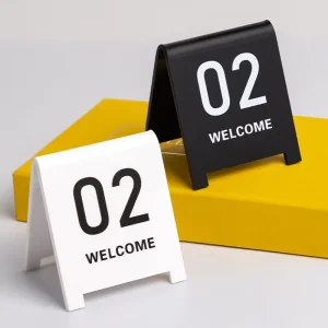 Portable Double-Sided Table Sign Holder Multi-Color Acrylic Stand for Welcome Text for Restaurant Event Seating Arrangement