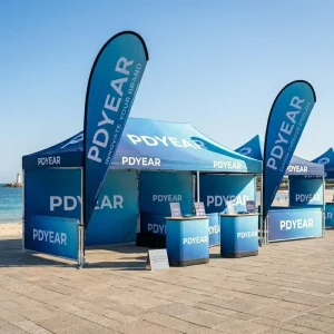 Portable Easy Assembly Advertising Flag and Windless Feather Flag for Food Truck Advertising Booths