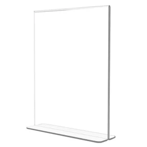 Portable Eco Friendly Sliding Clear Acrylic Table Tent Sign Holder Desktop T Shape Menu Stand Restaurant Price Card Advertising