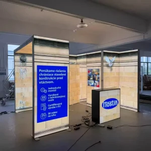 Portable Exhibition Display with Custom Logo Fabric Counter for 10×10 Booth Trade Fair Light Box