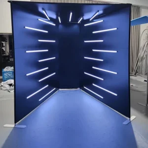 Portable Fabric 360 Magazine Cover Custom logo Ligthts Back Drop vogue Photo Booth Enclosure Box Rgb With Led for Party