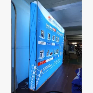 Portable Foldable Aluminum Frame Tension Fabric Backdrop SEG Pop up LED Backlit Light Box Custom Logo for Tradeshow Exhibition