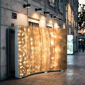 Portable Frameless LED Lightbox Rectangle Aluminum Fabric Backlit Banner Stand for Trade Show Promotion