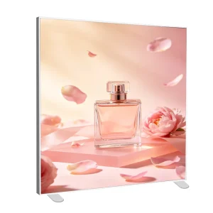 Portable Freestanding Custom Double Side 10x8ft Frameless Aluminum Seg Fabric Led Tradeshow Exhibition Booth Lightbox