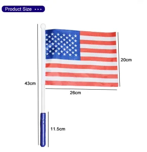 Portable Glowing Pole Hand Held Independence Day American Custom Country Luminous Polyester Flags