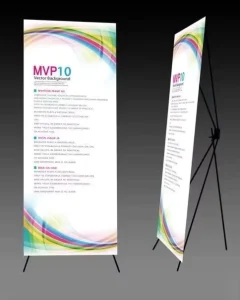 Portable Indoor Aluminum X Banner Stand Weatherproof Rustproof Reusable Stand Alone Mounting 60cm-80cm Trade Stand