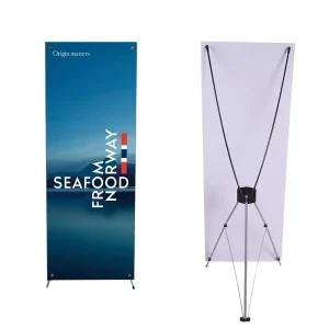 Portable Korean X Banner Stand with Polyester Fabric Quick Setup Reusable Advertising Display for Conference Corporate Branding