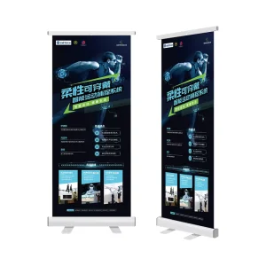 Portable Modern Aluminum Alloy Banner Stand 80 X200 Lightweight Door Type Display Shelf Promotion Adjustable Retractable