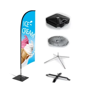 Portable Outdoor Advertising Flying Beach Flag Custom Size & Pattern for Event Marketing