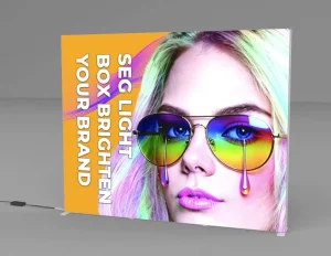 Portable PVC Light Box Easy Installation Tension Fabric SEG Display Stand for Exhibition Event Marketing Booth Decoration