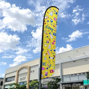 Portable Polyester Eco Friendly Beach Flag with Digital Printing for Exhibition Event Promotion and Trade Show Display
