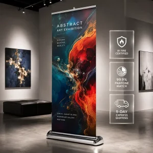 Portable Roll Up Banner Stand Roller Banner Poster Prints Exhibit Display For Outdoor