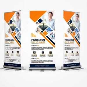 Portable Roll up Banner 85×200 With Customized Scene Backdrop Display for Business Occasion