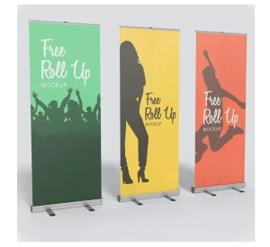 Portable Waterproof Aluminum Alloy 80 x 200cm Roll up Banner Advertising Display Retractable Pop up Pull Banner Stand
