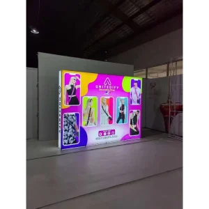 Portable Waterproof LED SEG Fabric Backdrop Display Stand Rectangle Pop up Light Box for Trade Show Aluminum Frame 10FT