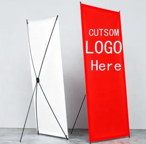 Portable X Banner Stand With Custom Logo Print Aluminum Frame for Advertising