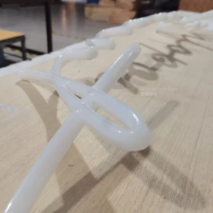Precision Curved Solid Acrylic LED Light up Custom Logo Personalized Illuminated Indoor Acrylic Sign