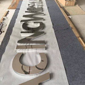 Precision Custom Mirror Polished Stainless Steel Large Letters Modern Design for Storefront Signage