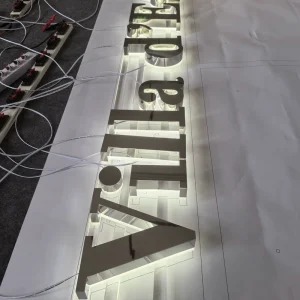 Precision Mirror Polished Stainless Steel Backlit Letters Simple Elegant Eco Friendly for Indoor Outdoor Storefront Signage