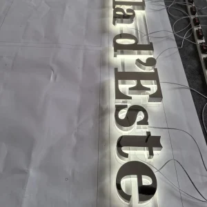 Precision Mirror Polished Stainless Steel Backlit Letters Simple & Elegant Storefront Signage