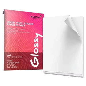 Premium A4 High Glossy White Waterproof Photo Sticker Paper Self-Adhesive Single Sided Rubber Back Water Activated
