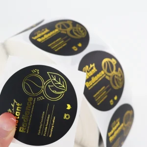 Premium Embossed Gold Stamping Sticker Custom Textured Metallic Adhesive Label High End Brand Identity Product Package
