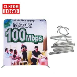 Premium Foldable Pop Up Banner Stand 10X8Ft Custom Straight Foldable Curved Tension Fabric Media Wall Display