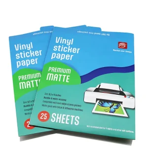 Premium Printable Vinyl Sticker Paper for Inkjet Printer 25 Sheets Matte White Waterproof Dries Quickly Vivid Colors Sticker