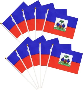 Price in STOCK International Country Flags Mini HandHeld Stick Haitian Flag for Promotional