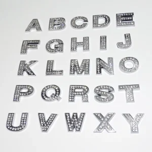 Princess Rhinestone Diamond Alphabets DIY Custom Own Logo Shiny Letters 25mm Self Adhesive Car Sticker