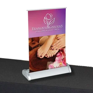 Printed A3A4 Mini Stand up Retractable Banners Format Custom Pull up Roll up Banner Roller Pop up Trade Show Roller Banner