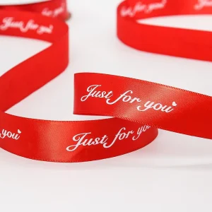 Printed Just for You Satin Ribbon Polyester Love Ribbon for Gift Wrapping Flower Wedding Decoration