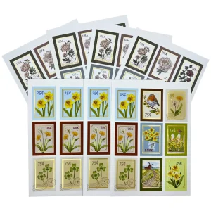 Printed Label Adhesive PVC Vinyl Waterproof Sticker Sheet with Custom Hot Stamping Gold Foil