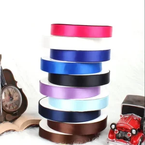 Printed Satin Ribbon 1″ Branding Gift Ribbon Custom Print Double Face Gift Satin Ribbon Roll