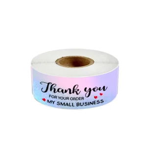Printing Sizes Self adhesive Round Gold Foil Waterproof Vinyl Label Custom Kraft Paper Thank You Stickers