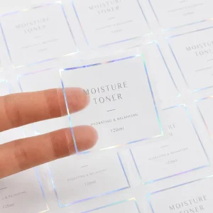 Printing Transparent Round Square Gold Foil Sticker Logo Labels for Glass Logo Plastic Vinyl Stickers Label Printing Custom