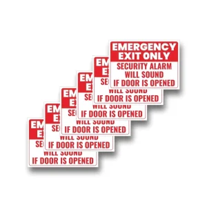 Printing Warning Safety Labels Waterproof Vinyl Sticker Emergency Exit Only Sign Label