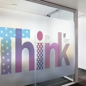 Privacy Frosted Glass Window Sticker Custom Logo UV Printing Removable Vinyl Film for Commercial Building Partition Decor