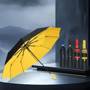 Professional 3 Fold Umbrella Custom Logo Extra Large Auto Sturdy Wind Resistant Umbrella Parasol for Corporate Gifts