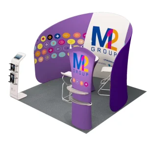 Professional 360 Degree Curved Booth with Tension Fabric Full Color Display for Quick Clothing Show Trade Show Equipment