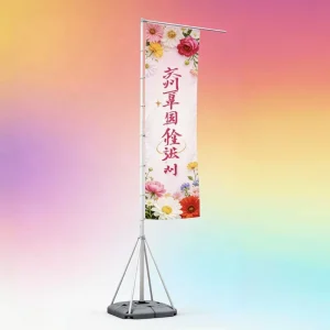 Professional 5m Tall Flag Stand Advertising Display Stand With Tool Free Setup And Customizable Graphic Support