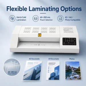 Professional A3 6 Roller Commercial Laminator 2200mm min Smart Speed Temperature Control for Office Print Shop