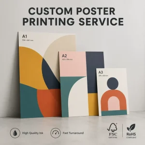 Professional Custom FSC Coated Paper Duplex Board Poster Printing Service Advertising Wall Art Display RoHS Ink