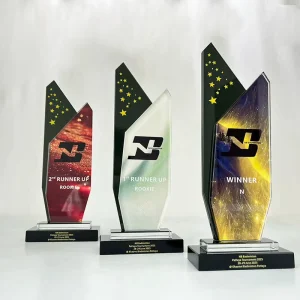 Professional Customizable Durable Trophy UV Printing Engraving Blank Plaque Glass Crystal Awards