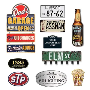 Professional OEM Customized Logo 3D Embossed Advertising Wall Decor Metal Tin Plate Plaque Metal Sign