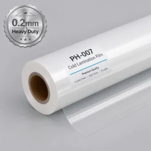 Professional PET Photo Cold Lamination Film Roll 0.2mm Thick Self Adhesive Crystal Clear Waterproof for Poster Decor