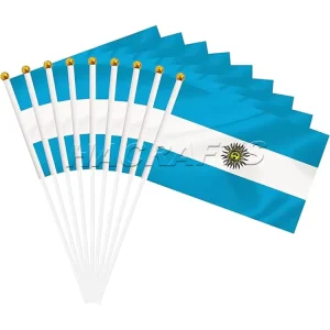 Professional Supply Sports Events Patriotic Festival Decorations 14*21cm Flag Handheld on Stick